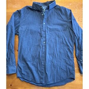 Steel & Jelly Button Up Long Sleeve Shirt Men's Large Cotton Smart Blue London